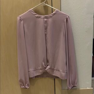 Nine West Dusty Rose Long-Sleeve Twist-Back Blouse